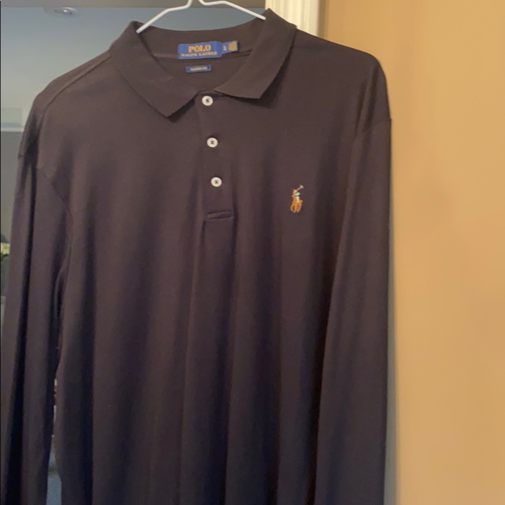 Men’s black long sleeve polo